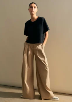 ME+EM Cotton Oversized Crop Tee Black