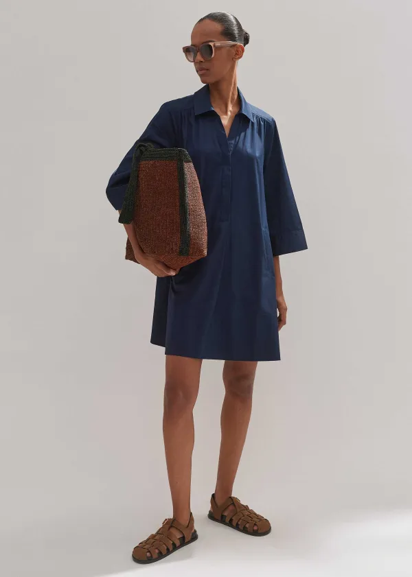 Discount ME+EM Cotton Poplin Swing Dress + Belt Eclipse