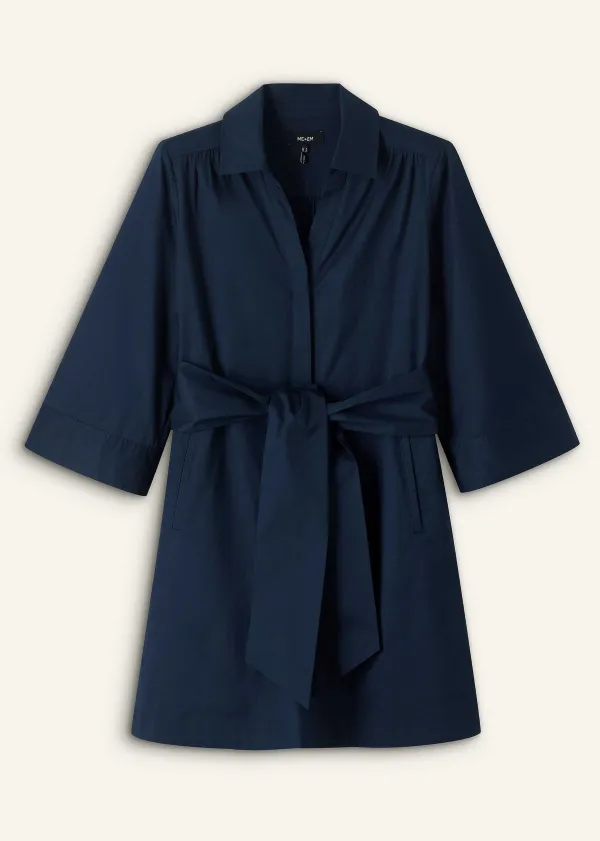 Discount ME+EM Cotton Poplin Swing Dress + Belt Eclipse