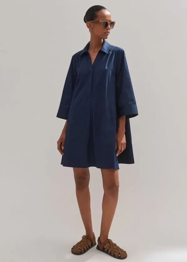 Discount ME+EM Cotton Poplin Swing Dress + Belt Eclipse