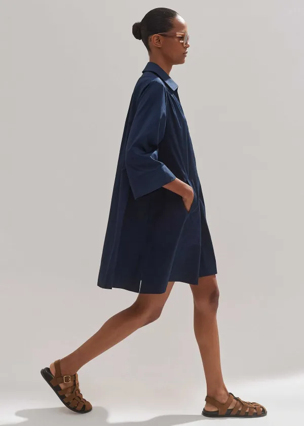 Discount ME+EM Cotton Poplin Swing Dress + Belt Eclipse