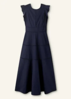 Online ME+EM Cotton Poplin Volant Sleeve Maxi Dress Eclipse