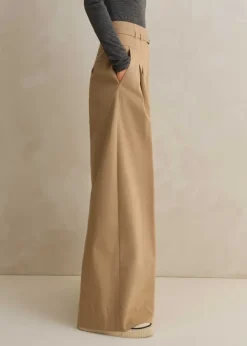 Outlet ME+EM Cotton Super High-Waisted Trouser + Belt Stone