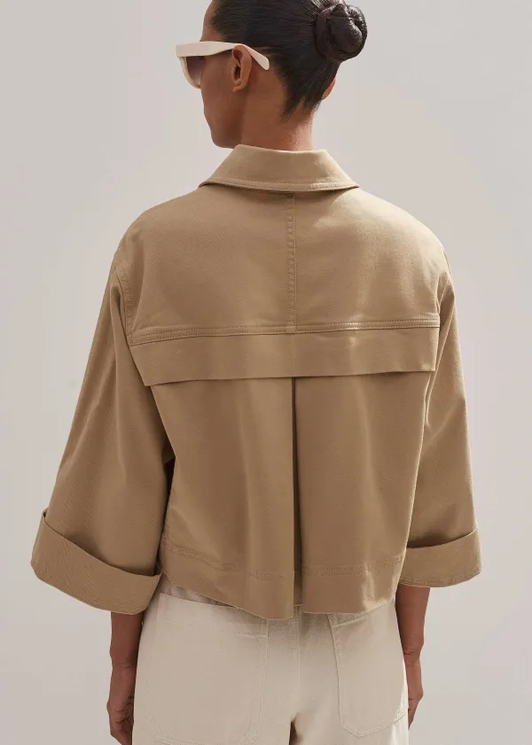 Sale ME+EM Cotton Twill Casual Swing Jacket Stone