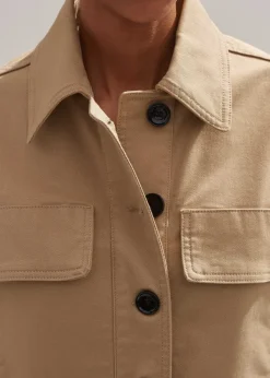 Sale ME+EM Cotton Twill Casual Swing Jacket Stone