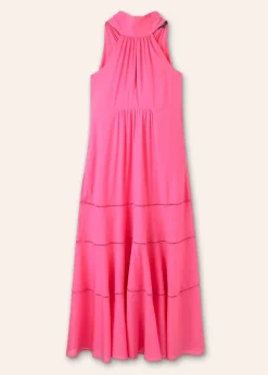 Online ME+EM Cotton Voile Halterneck Full-Length Dress Ultra Pink