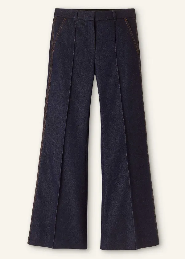 Discount ME+EM Cotton-Blend Denim Kick Flare Trouser Indigo
