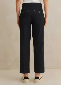 Best ME+EM Cotton-Blend Denim Straight Crop Trouser Indigo