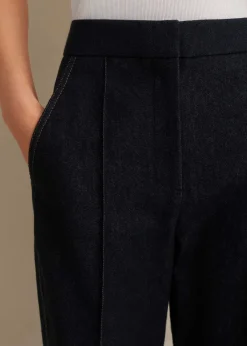 Best ME+EM Cotton-Blend Denim Straight Crop Trouser Indigo