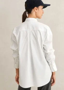 Outlet ME+EM Crease Less Cotton Elastic Sleeve Shirt White
