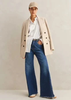 Clearance ME+EM Crease Less Cotton Relaxed Boyfriend Shirt White