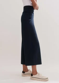 Hot ME+EM Crop Palazzo Pant Dark Navy