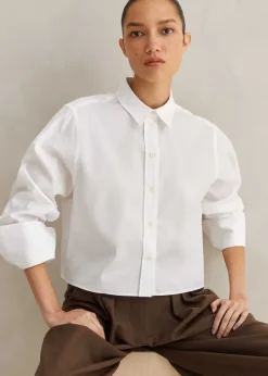 Clearance ME+EM Cropped Shirt White