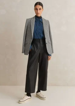 Clearance ME+EM Denim Frill Shirt Blue