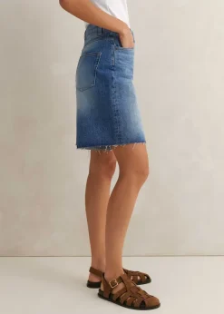 Discount ME+EM Denim High-Rise Bermuda Short Authentic Blue Wash
