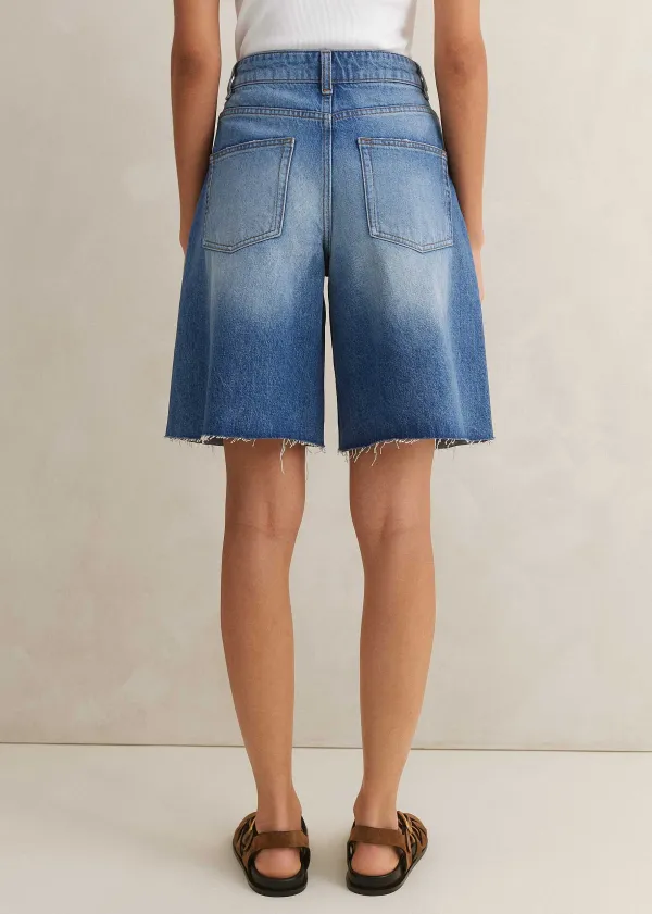 Discount ME+EM Denim High-Rise Bermuda Short Authentic Blue Wash