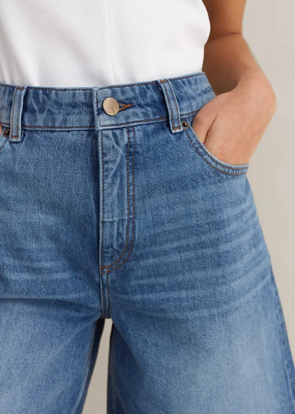 Discount ME+EM Denim High-Rise Bermuda Short Authentic Blue Wash