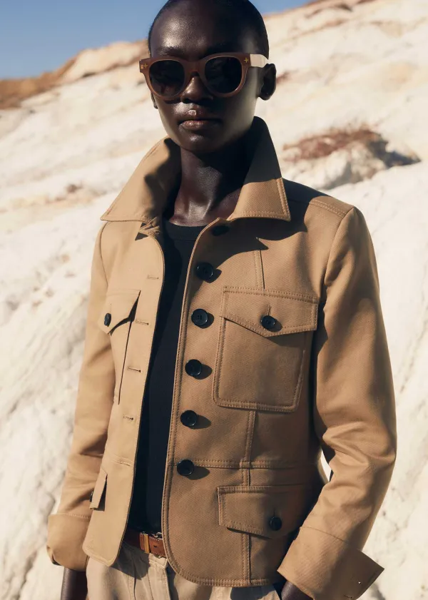 ME+EM D-Frame Sunglasses Smokey Nude