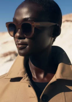 ME+EM D-Frame Sunglasses Smokey Nude
