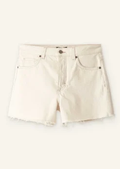 Hot ME+EM Distressed Denim Short Ecru