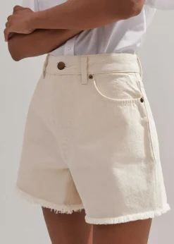 Hot ME+EM Distressed Denim Short Ecru
