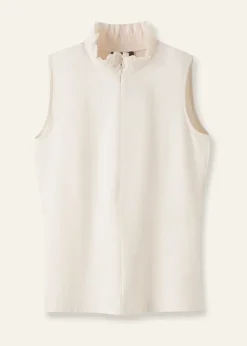 New ME+EM Dot Jacquard Pussybow Layering Tank Cream