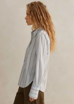 New ME+EM Fine Stripe Shirt Multi Stripe