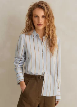 New ME+EM Fine Stripe Shirt Multi Stripe