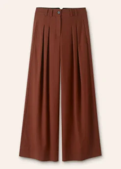 Clearance ME+EM Flannel High-Waisted Wide-Leg Trouser Pecan
