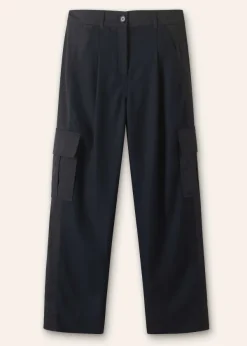 ME+EM Flannel Mix Tapered Cargo Trouser Navy