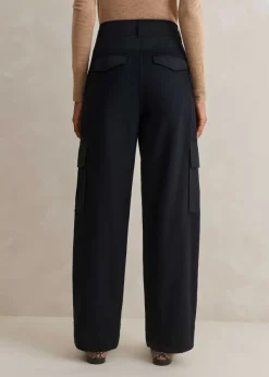 ME+EM Flannel Mix Tapered Cargo Trouser Navy