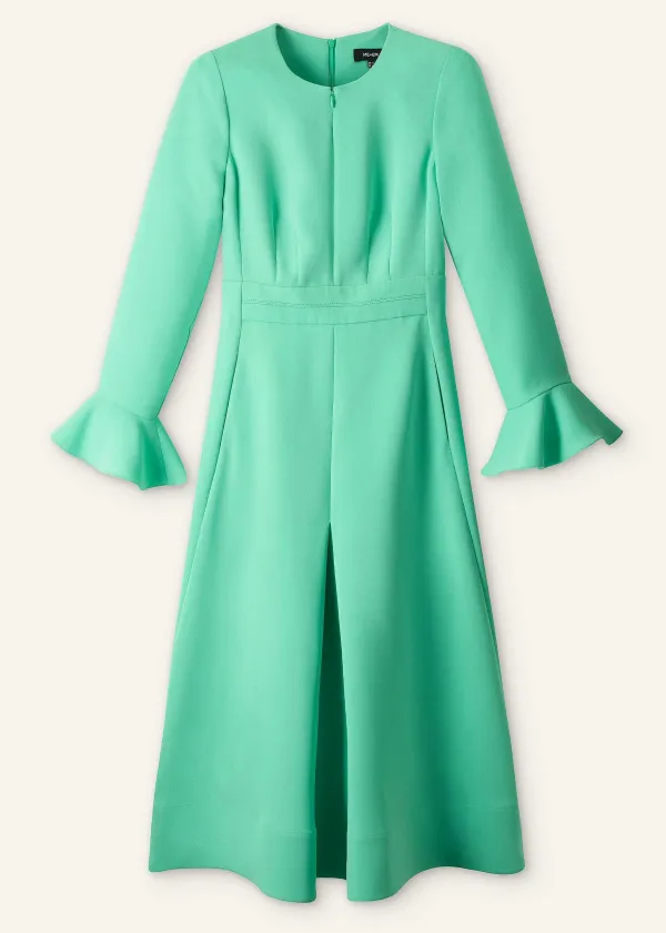 New ME+EM Fluid Crepe Elegant Midi Dress Hot Mint