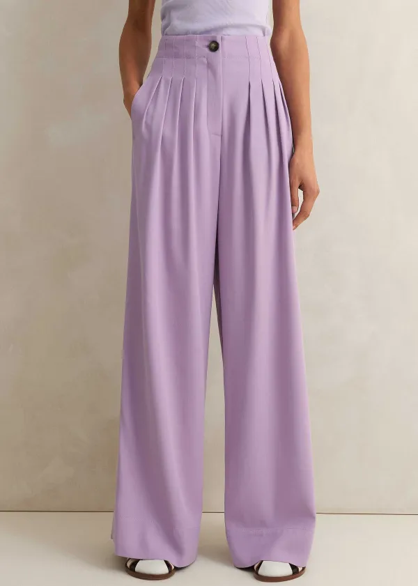 Discount ME+EM Fluid Micro Pleat Wide-Leg Trouser Dusted Lilac