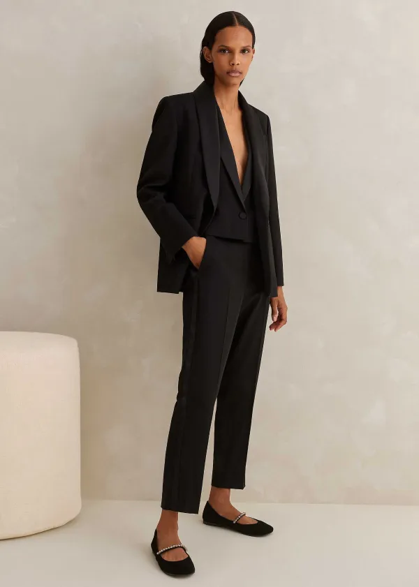 Hot ME+EM Forever Tux Slim-Crop Three-Piece Trouser Suit Black