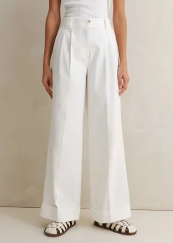 Online ME+EM Frayed Edge Denim Crop Jacket + Trouser Co-Ord White