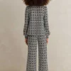 Online ME+EM Graphic Jacquard Travel Tailoring Co-Ord Black