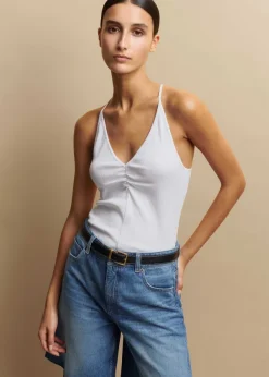 ME+EM Halterneck Tank Top Bright White