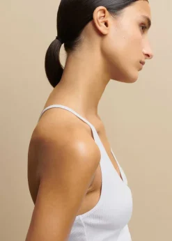 ME+EM Halterneck Tank Top Bright White