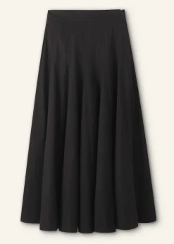 Discount ME+EM Heavy Cotton Sateen Maxi Skirt Black