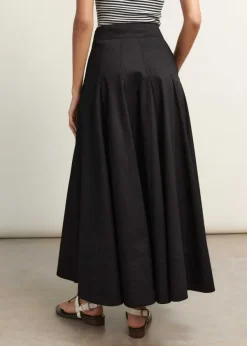 Discount ME+EM Heavy Cotton Sateen Maxi Skirt Black