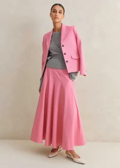 Clearance ME+EM Heavy Cotton Sateen Maxi Skirt Perfect Pink