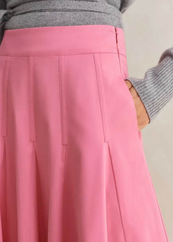 Clearance ME+EM Heavy Cotton Sateen Maxi Skirt Perfect Pink