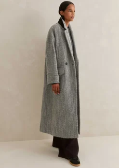 Clearance ME+EM Herringbone Town-To-Country Coat Black/White