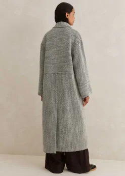 Clearance ME+EM Herringbone Town-To-Country Coat Black/White