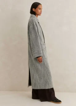 Clearance ME+EM Herringbone Town-To-Country Coat Black/White