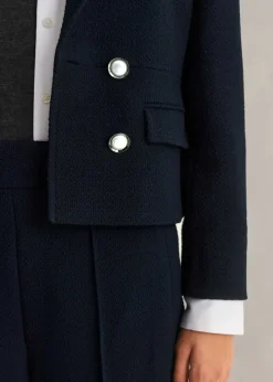 New ME+EM High Waisted Slim Cropped Trouser Suit Blue
