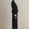 Best ME+EM High Waisted Wide Leg Cropped Trouser Suit Blue