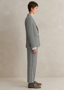 Clearance ME+EM Houndstooth Blazer + Slim Crop Trouser Suit Neutrals
