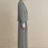 Sale ME+EM Houndstooth Cropped Jacket + Man Pant Suit Black