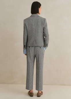 Discount ME+EM Houndstooth Cropped Jacket + Slim Crop Trouser Suit Black